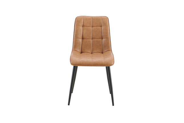 Eetkamerstoelen Set van 4 stoelen 'Furas' Vintage PU Cognac (1c)