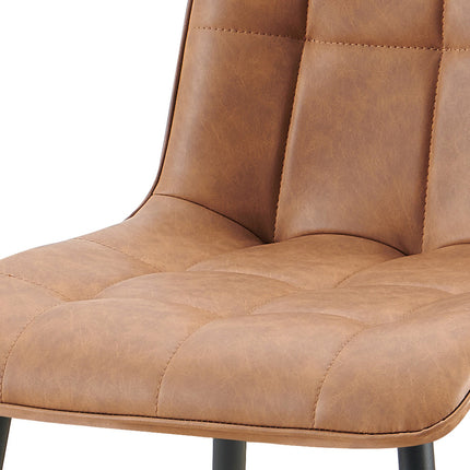 Eetkamerstoelen Set van 4 stoelen 'Furas' Vintage PU Cognac (1c)