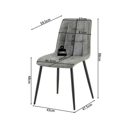 Eetkamerstoelen Set van 4 stoelen 'Furas' Vintage PU Grijs (1c)