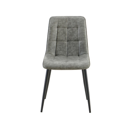 Eetkamerstoelen Set van 4 stoelen 'Furas' Vintage PU Grijs (1c)