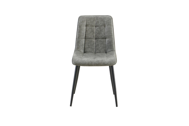 Eetkamerstoelen Set van 4 stoelen 'Furas' Vintage PU Grijs (1c)
