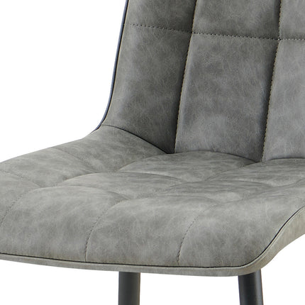 Eetkamerstoelen Set van 4 stoelen 'Furas' Vintage PU Grijs (1c)