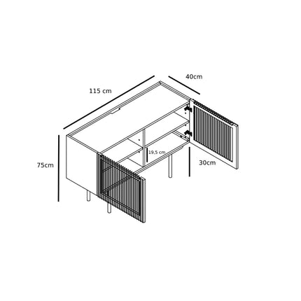 Dressoir - zwart eikenhout