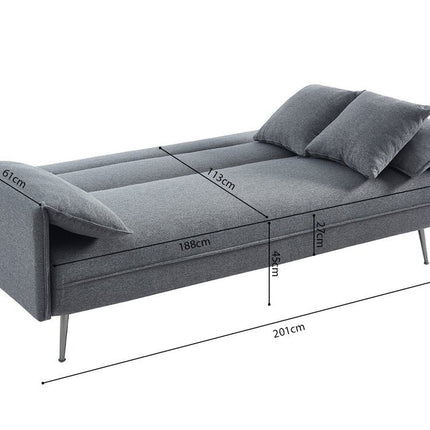 Slaapbank Grijs met Eucalyptushouten Frame