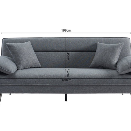 Slaapbank Grijs met Eucalyptushouten Frame