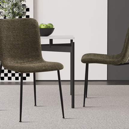 Eetkamerstoelen 'Alice' Bouclé Groen (2 per doos)