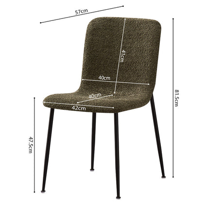 Eetkamerstoelen 'Alice' Bouclé Groen (2 per doos)