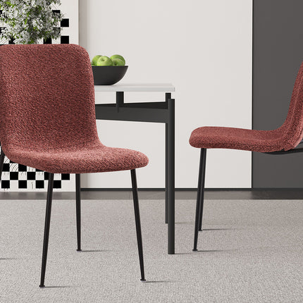 Eetkamerstoelen 'Alice' Bouclé Roze (2 per doos)