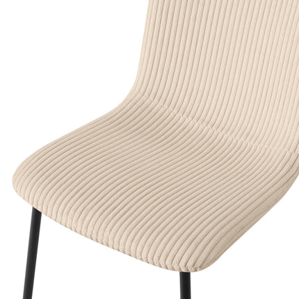 Eetkamerstoel' Alice' Corduroy Beige (2 per doos)