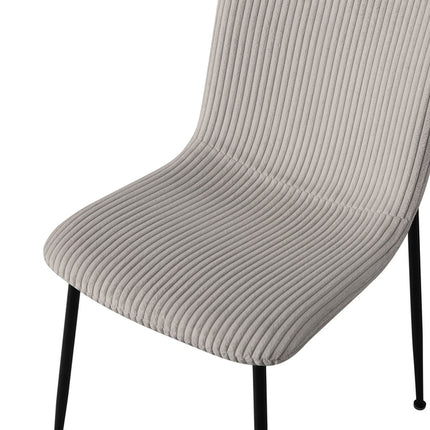 Eetkamerstoel 'Alice' Corduroy Lichtgrijs (2 per doos)