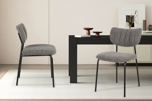 Eetkamerstoelen 'Antura' Stof Donkergrijs (2 per doos)