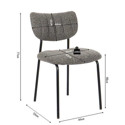 Eetkamerstoelen 'Antura' Stof Donkergrijs (2 per doos)