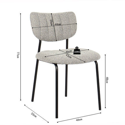 Eetkamerstoelen 'Antura' Stof Lichtgrijs (2 per doos)
