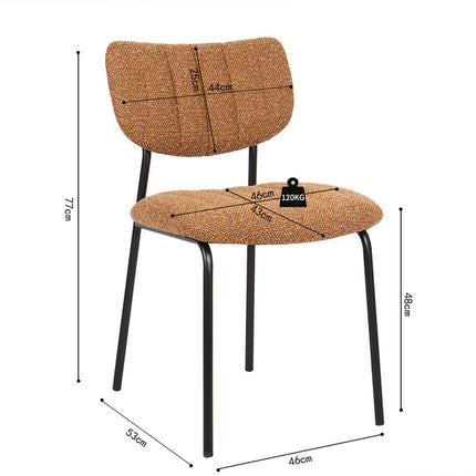 Eetkamerstoelen 'Antura' Stof Oranje (2 per doos)