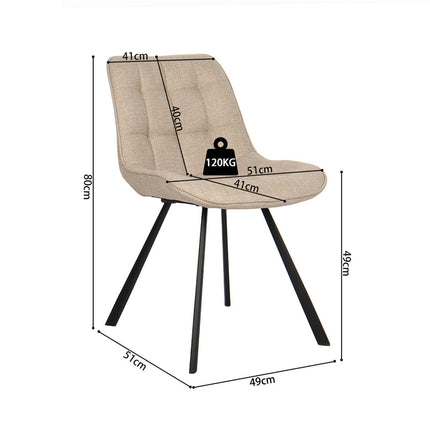 Stoel 'Ariba' Stof Beige/Lichtgrijs