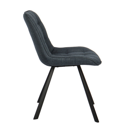 Eetkamerstoelen 'Ariba' Stof Donkerblauw (2 per doos)