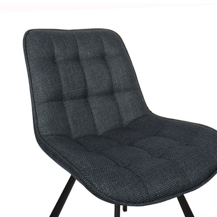 Eetkamerstoelen 'Ariba' Stof Donkerblauw (2 per doos)