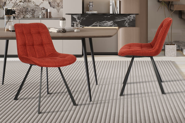 Eetkamerstoelen 'Ariba' Stof Rood (2 per doos)