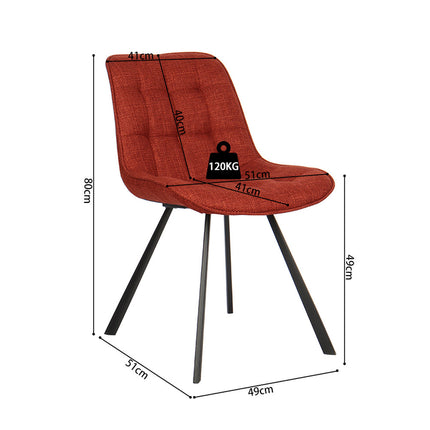 Eetkamerstoelen 'Ariba' Stof Rood (2 per doos)
