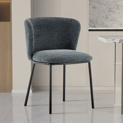 Eetkamerstoelen 'Arthur' Stof Donkergrijs (2 per doos)