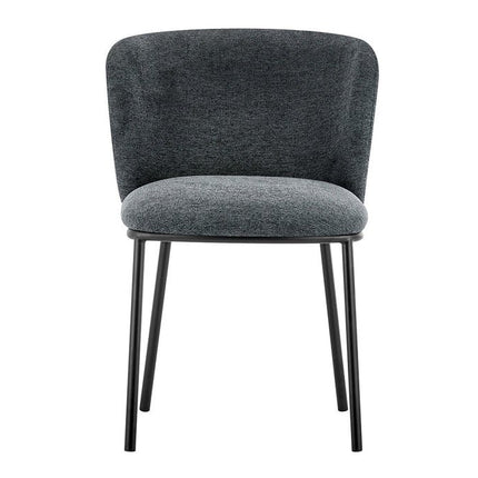 Eetkamerstoelen 'Arthur' Stof Donkergrijs (2 per doos)