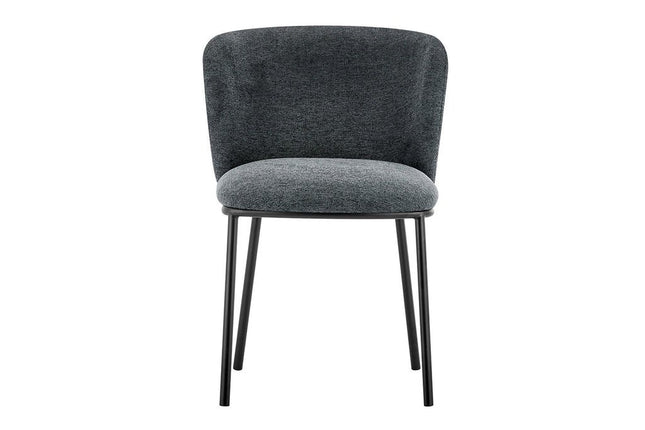 Eetkamerstoelen 'Arthur' Stof Donkergrijs (2 per doos)
