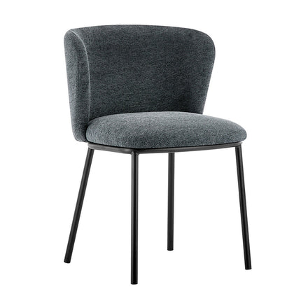Eetkamerstoelen 'Arthur' Stof Donkergrijs (2 per doos)