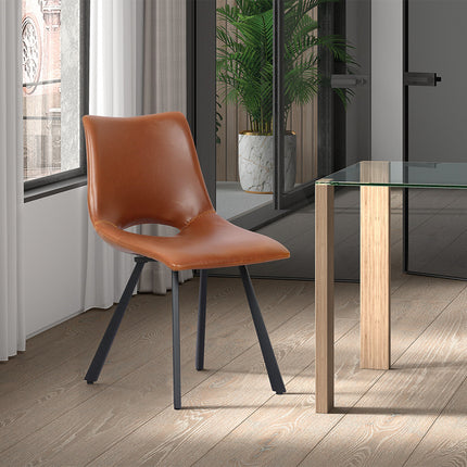 Eetkamerstoelen 'Assisi' PU Cognac (2 per doos)