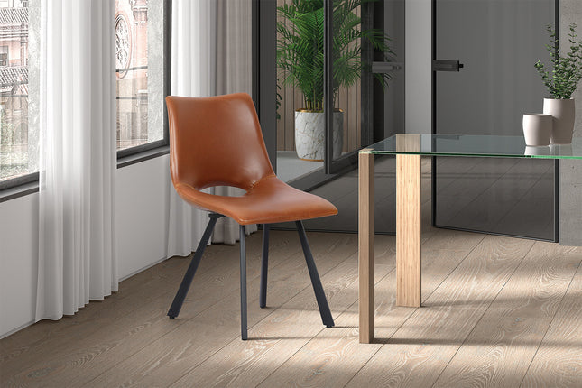 Eetkamerstoelen 'Assisi' PU Cognac (2 per doos)