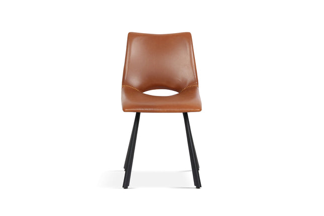 Eetkamerstoelen 'Assisi' PU Cognac (2 per doos)