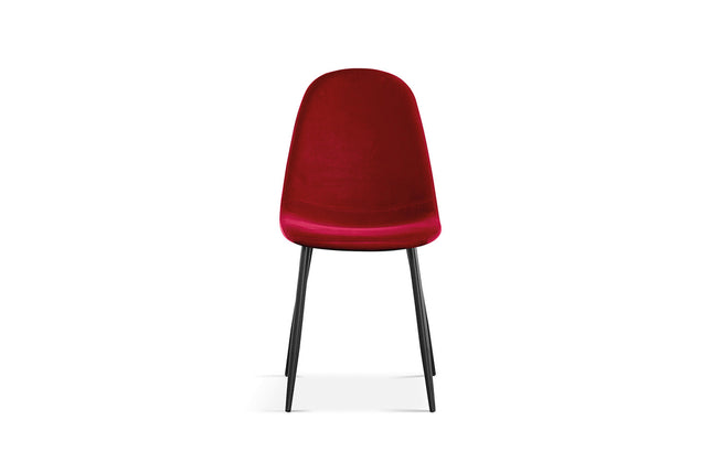 Eetkamerstoelen 'Boy' Fluweel Bordeaux (4 per doos)