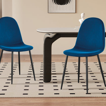 Eetkamerstoelen 'Boy' Fluweel Donkerblauw (4 per doos)