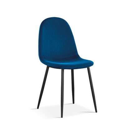 Eetkamerstoelen 'Boy' Fluweel Donkerblauw (4 per doos)