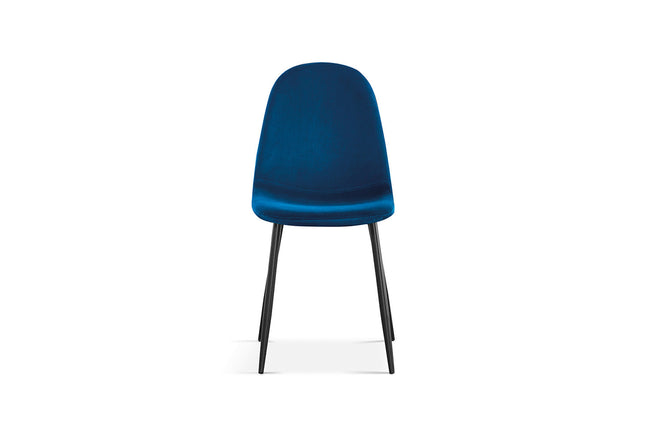 Eetkamerstoelen 'Boy' Fluweel Donkerblauw (4 per doos)
