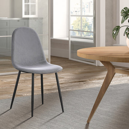 Eetkamerstoelen 'Boy' Fluweel Grijs (4 per doos)