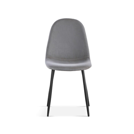 Eetkamerstoelen 'Boy' Fluweel Grijs (4 per doos)