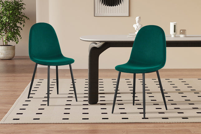 Eetkamerstoelen 'Boy' Fluweel Groen (2 per doos)
