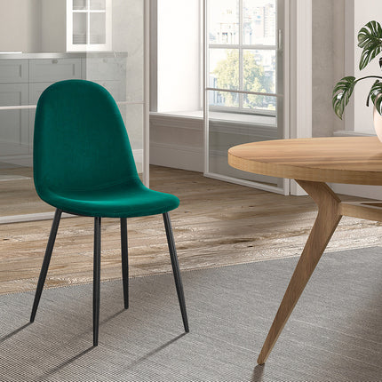 Eetkamerstoelen 'Boy' Fluweel Groen (2 per doos)