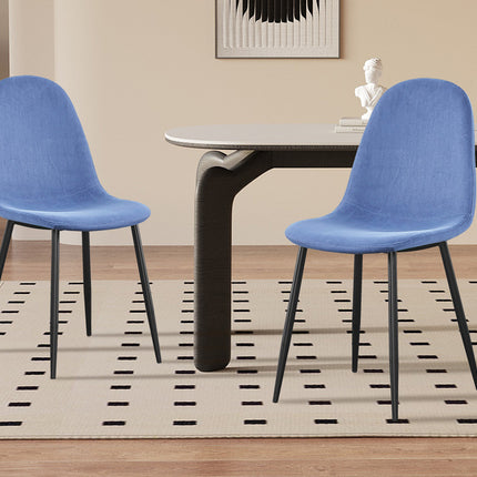 Eetkamerstoelen 'Boy' Fluweel Lichtblauw (4 per doos)
