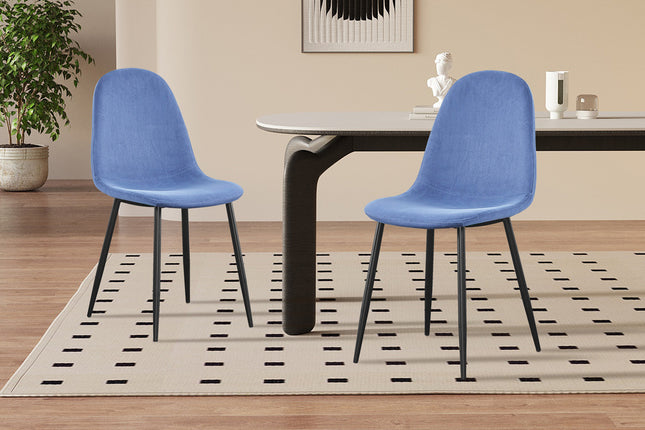 Eetkamerstoelen 'Boy' Fluweel Lichtblauw (4 per doos)