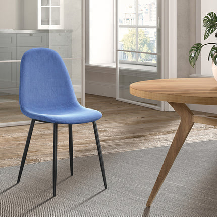 Eetkamerstoelen 'Boy' Fluweel Lichtblauw (4 per doos)