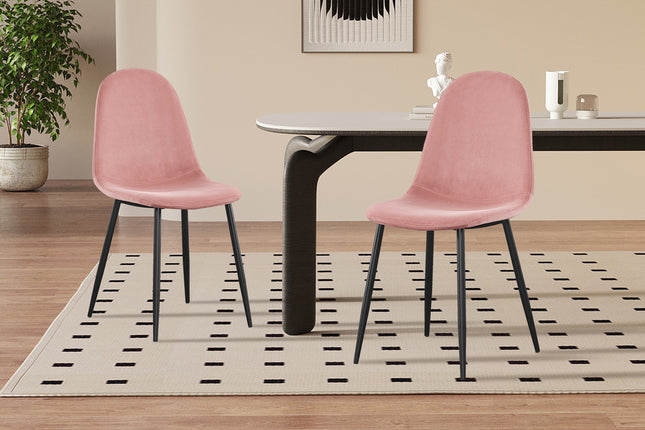 Eetkamerstoelen 'Boy' Fluweel Roze (4 per doos)