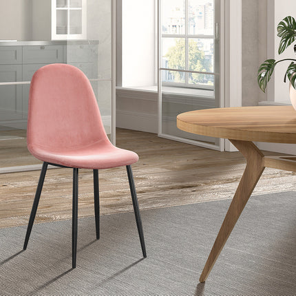Eetkamerstoelen 'Boy' Fluweel Roze (4 per doos)