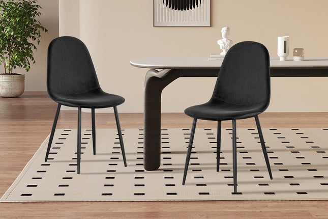 Eetkamerstoelen 'Boy' Fluweel Zwart (2 per doos)