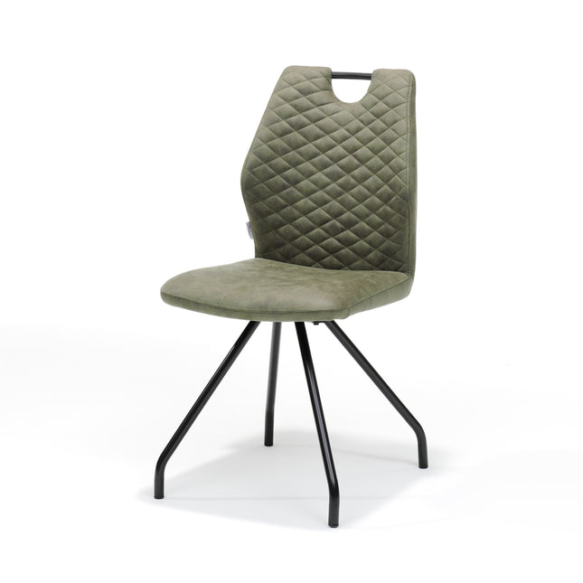 Stoel Carlos zwart Stof Soft Groen