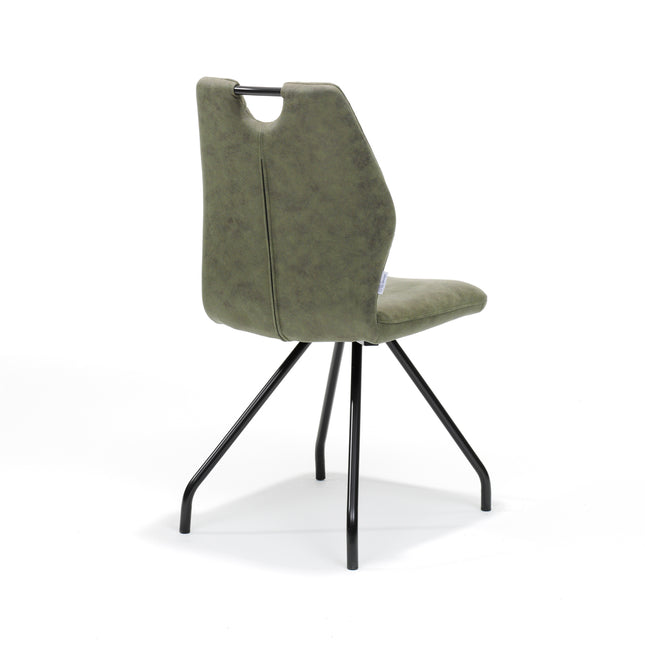 Stoel Carlos zwart Stof Soft Groen