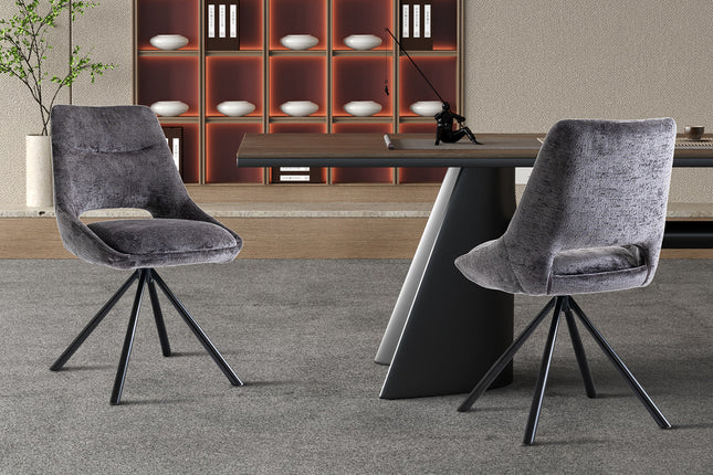 Eetkamerstoelen 'Dante' Stof Grijs (2 per doos)