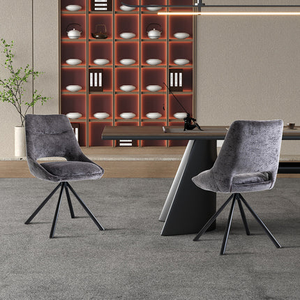 Eetkamerstoelen 'Dante' Stof Grijs (2 per doos)
