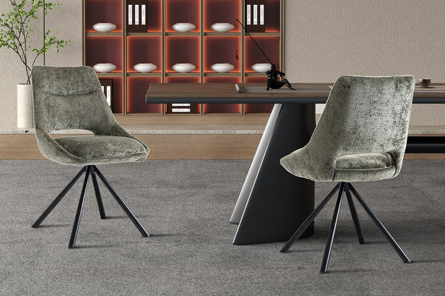 Eetkamerstoelen 'Dante' Stof Groen (2 per doos)