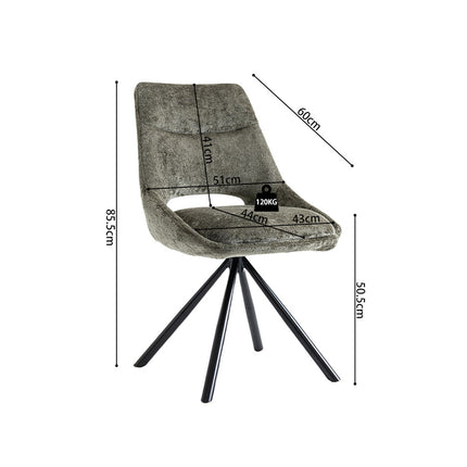 Eetkamerstoelen 'Dante' Stof Groen (2 per doos)